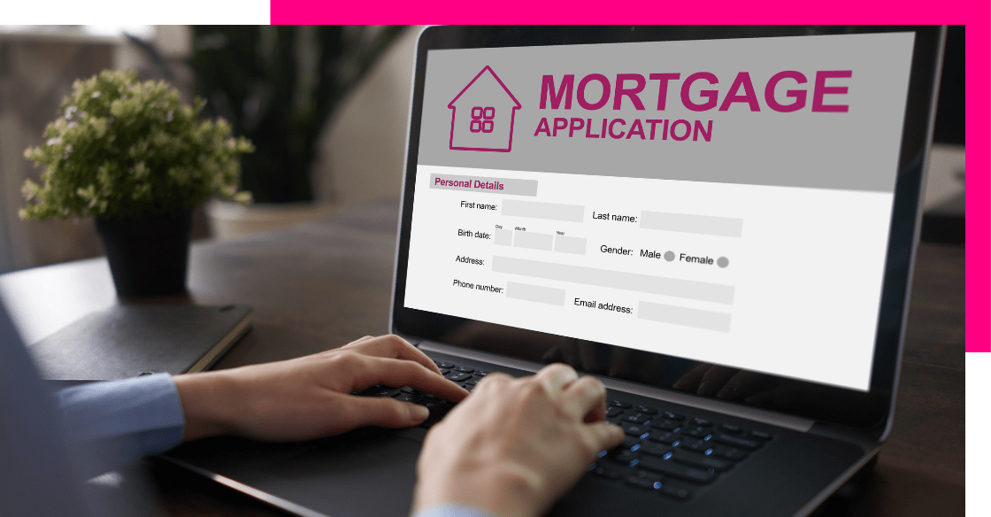Man filling out an online mortgage application 
